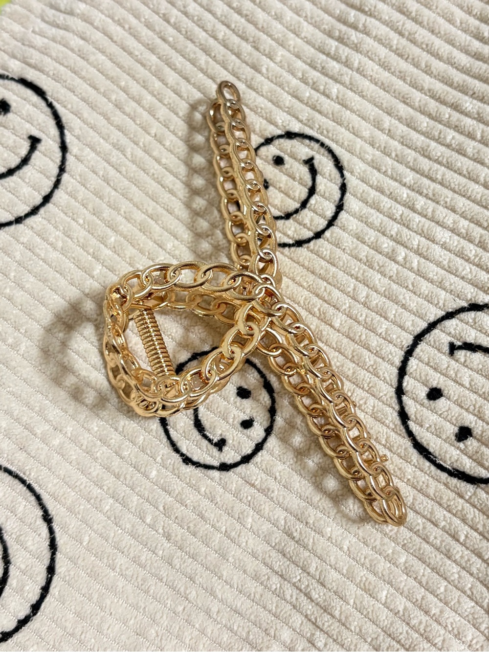 Gold Tone Chain Hair Clip for Women